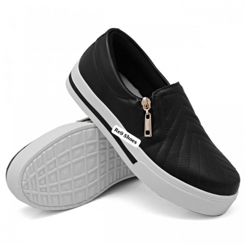 SLIP ON PRETO / ZÃPER LATERAL